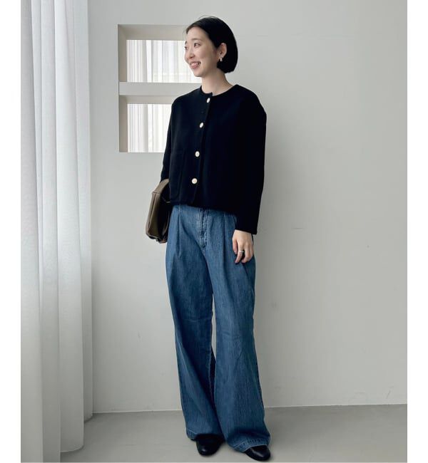 SLOBE IENA「《一部WEB・店舗限定カラーあり》ダブルフェイスニットジャケット」|カーディガン|