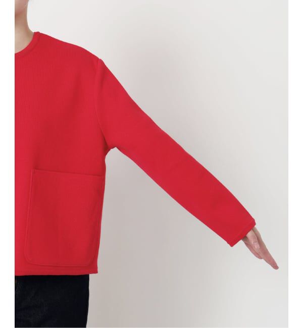 SLOBE IENA「《一部WEB・店舗限定カラーあり》ダブルフェイスニットジャケット」|カーディガン|