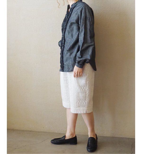 journal standard luxe「《追加》CLシャンブレー フリルブラウス」|シャツ・ブラウス|