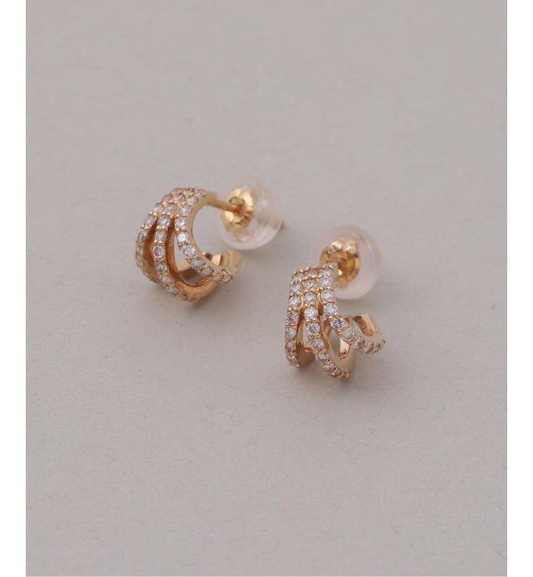 Lilas by Spick&Span「シャイニングダイヤ3ラインピアス K18（両耳）」|ピアス|