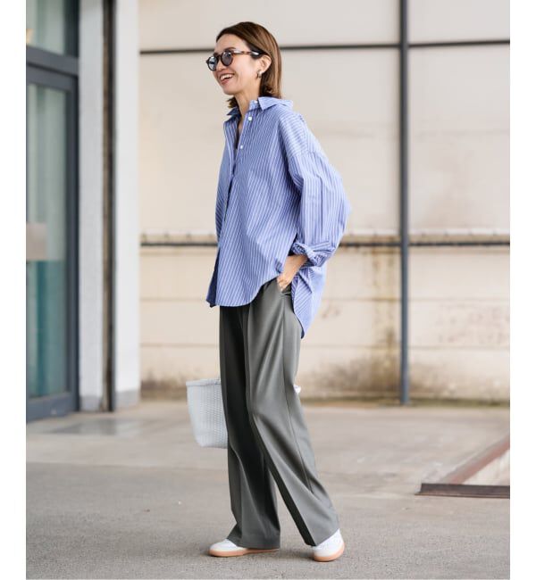 FRAMeWORK「BLUE STRIPE オーバーシャツ」|シャツ・ブラウス|