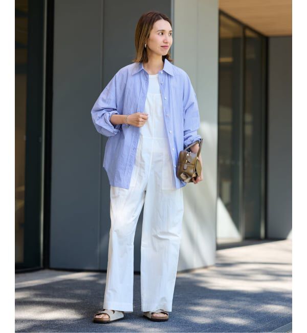 FRAMeWORK「BLUE STRIPE オーバーシャツ」|シャツ・ブラウス|