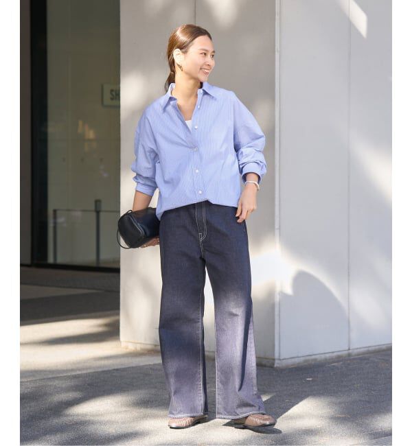 FRAMeWORK「BLUE STRIPE オーバーシャツ」|シャツ・ブラウス|