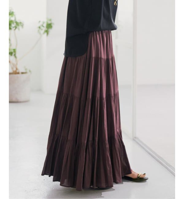 Spick and Span「《予約》HYU ギャザーティアードスカート」|スカート|