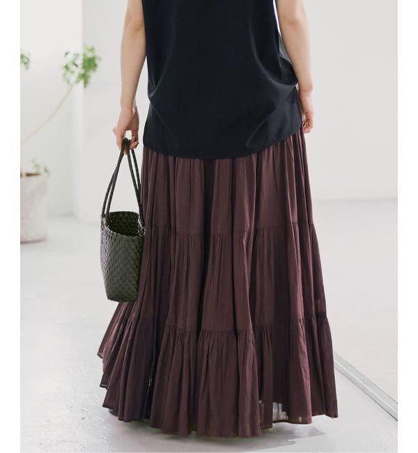 Spick and Span「《予約》HYU ギャザーティアードスカート」|スカート|