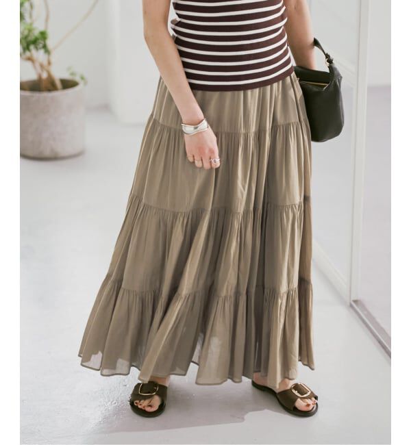 Spick and Span「《予約》HYU ギャザーティアードスカート」|スカート|