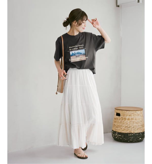 Spick and Span「《予約》HYU ギャザーティアードスカート」|スカート|