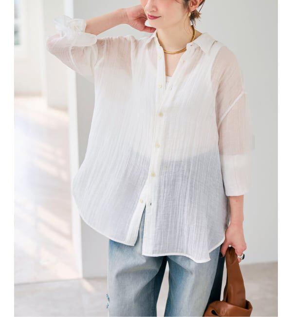 Spick and Span「《予約》クレープルーズシャツ」|シャツ・ブラウス|