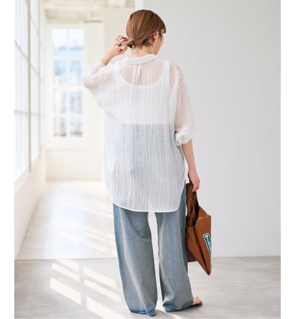 Spick and Span「《予約》クレープルーズシャツ」|シャツ・ブラウス|