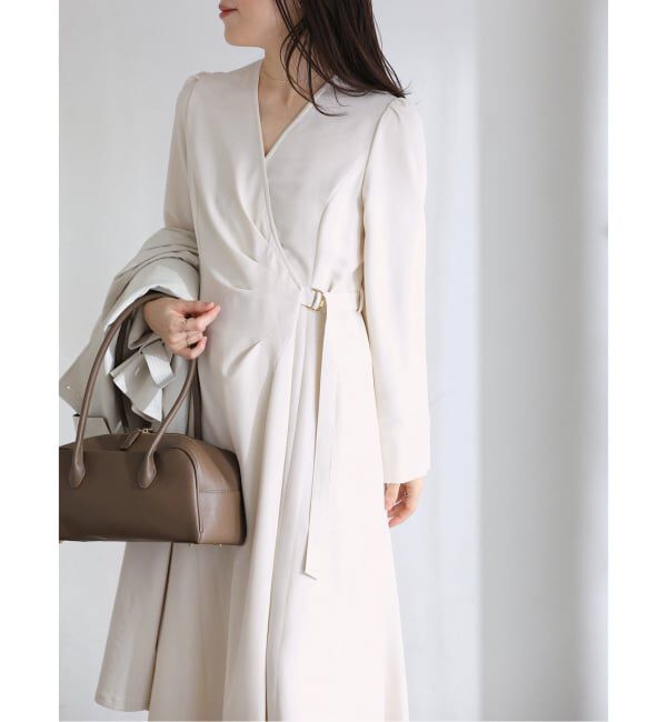  「【洗える】カシュクールワンピース」|ワンピース|ナチュラル