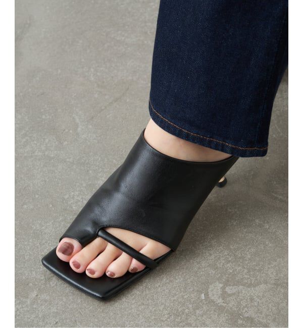 GRISE「《追加》GRISE5cmレザースクエアソフトトング」|サンダル|