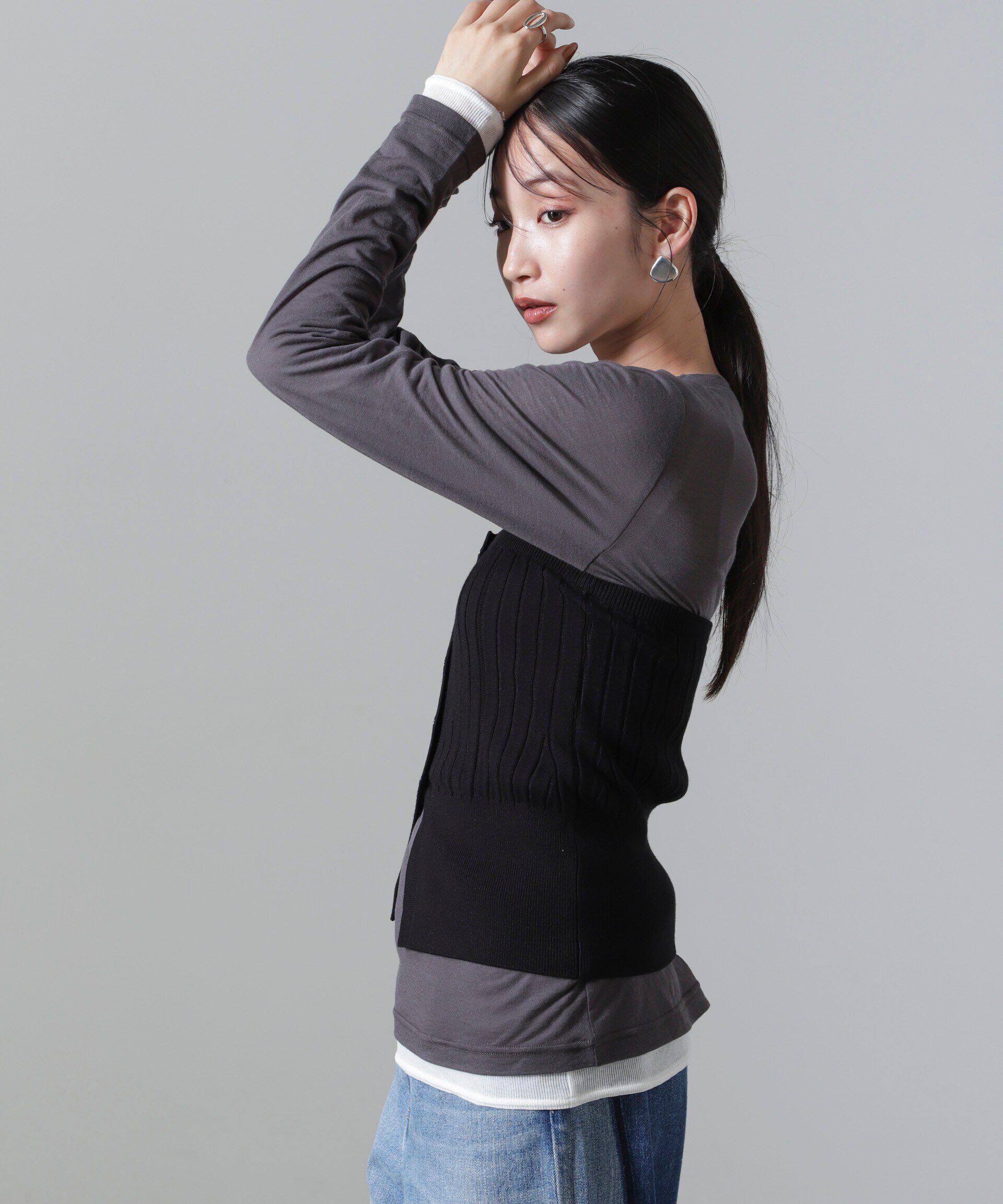 nano･universe「2WAYリブニットベアトップビスチェ」|ニット・セーター|