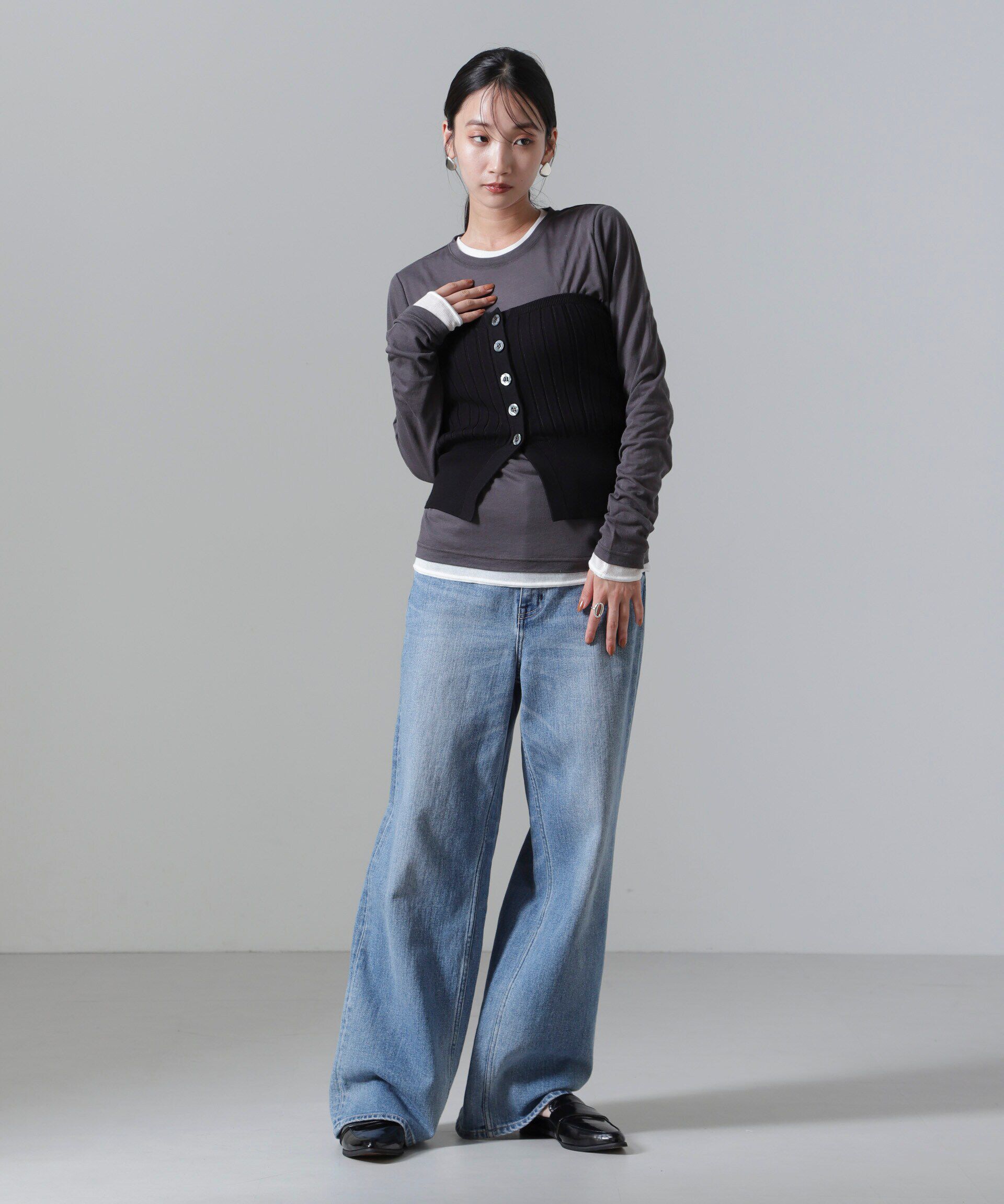 nano･universe「2WAYリブニットベアトップビスチェ」|ニット・セーター|