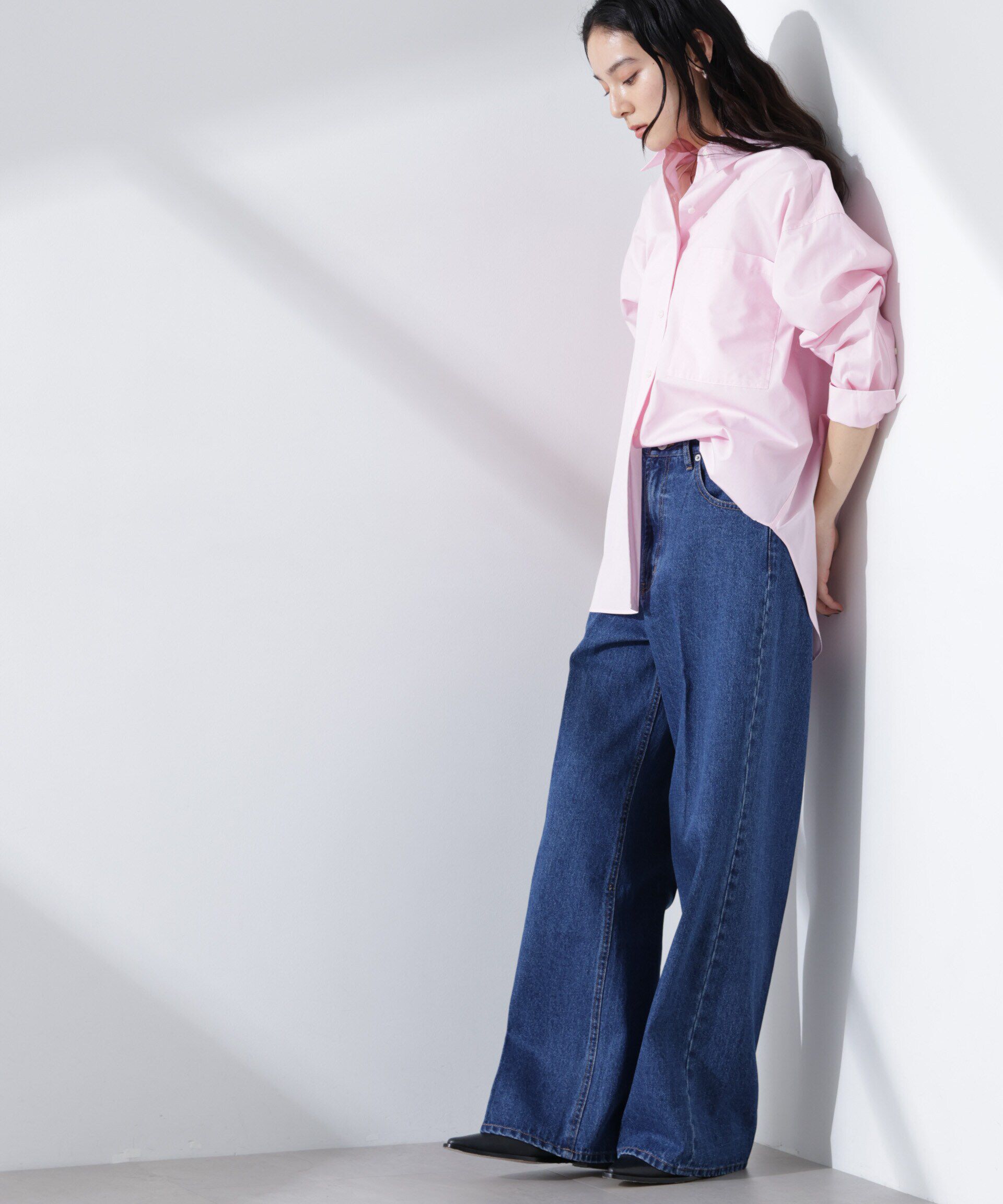 nano･universe「ハイウエストデニム（セットアップ可）」|チノ|