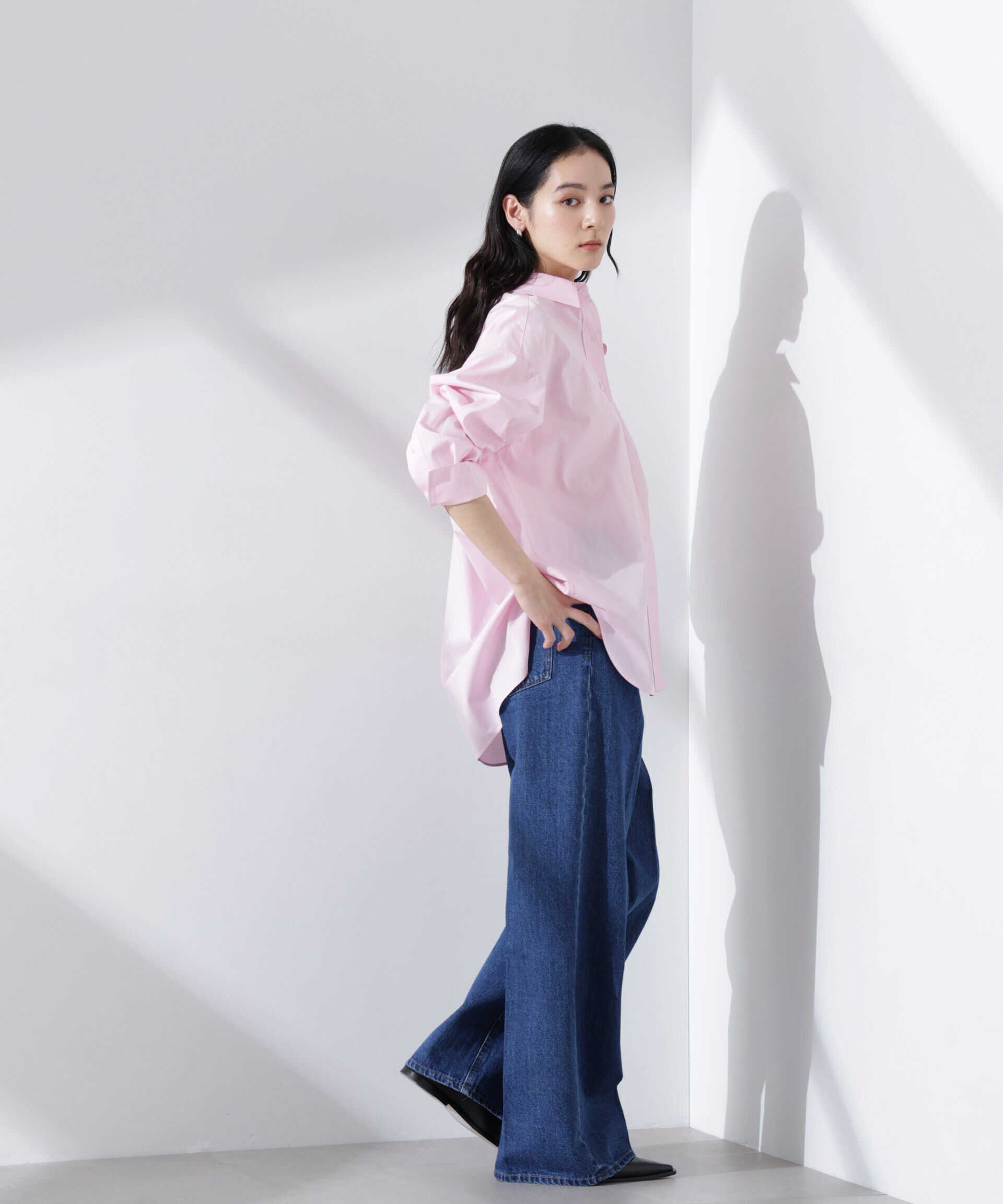 nano･universe「ハイウエストデニム（セットアップ可）」|チノ|