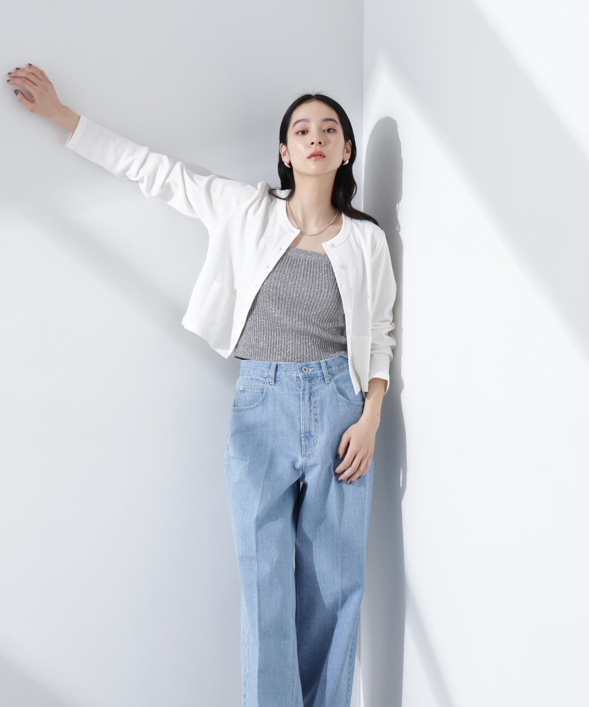 nano･universe「ハイウエストデニム（セットアップ可）」|チノ|