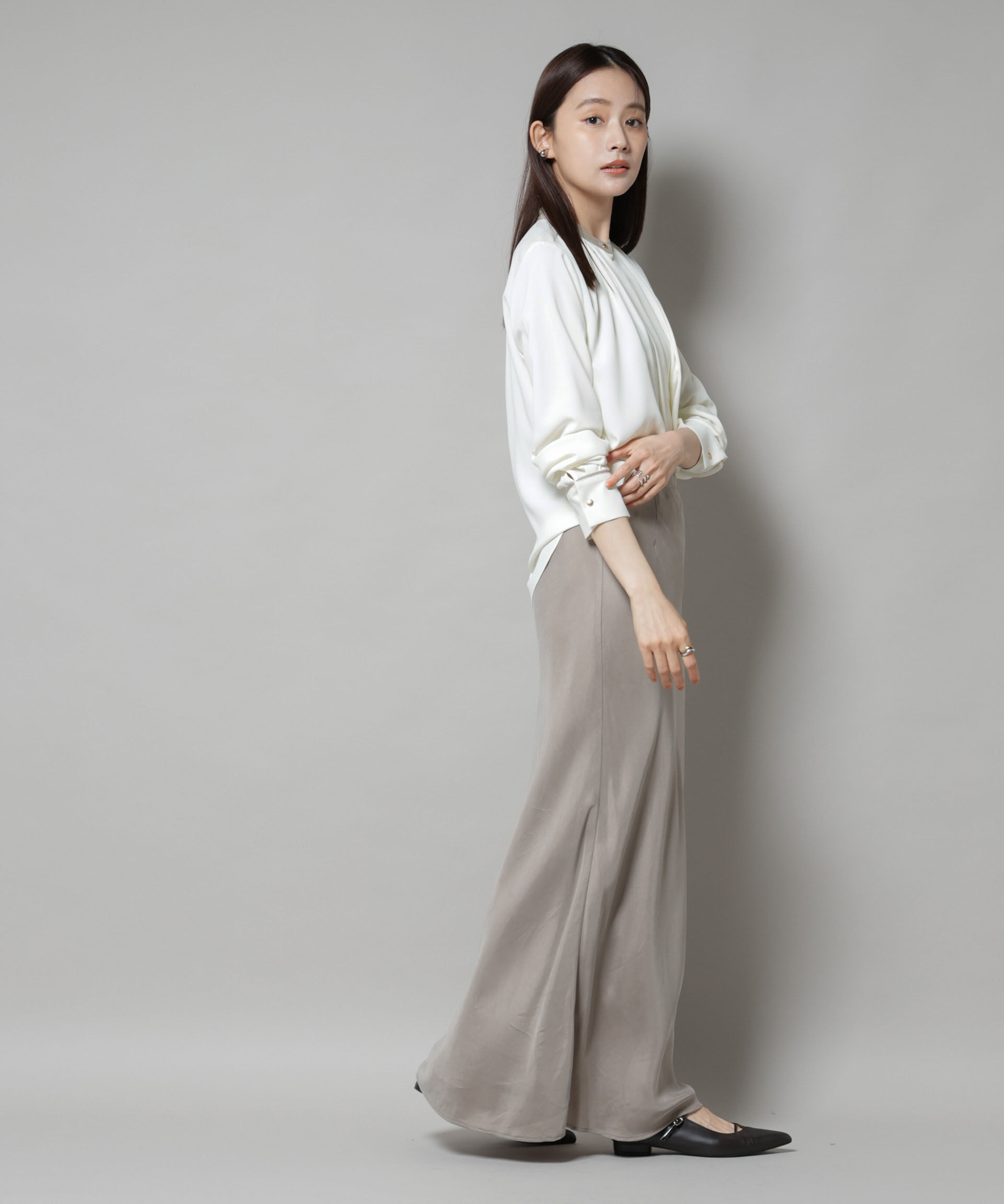 nano･universe「スタンドバイカラータックブラウス」|シャツ・ブラウス|