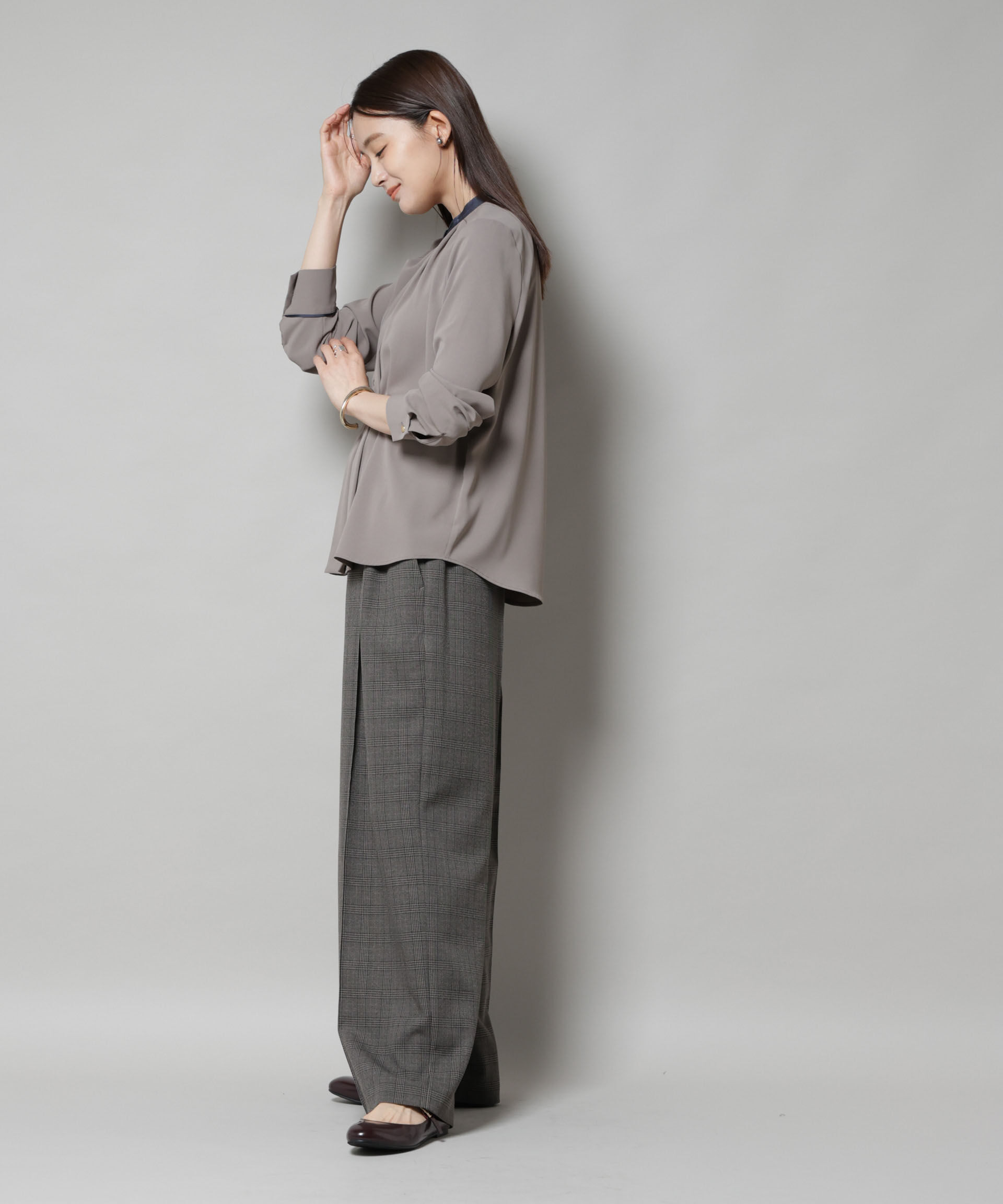 nano･universe「スタンドバイカラータックブラウス」|シャツ・ブラウス|