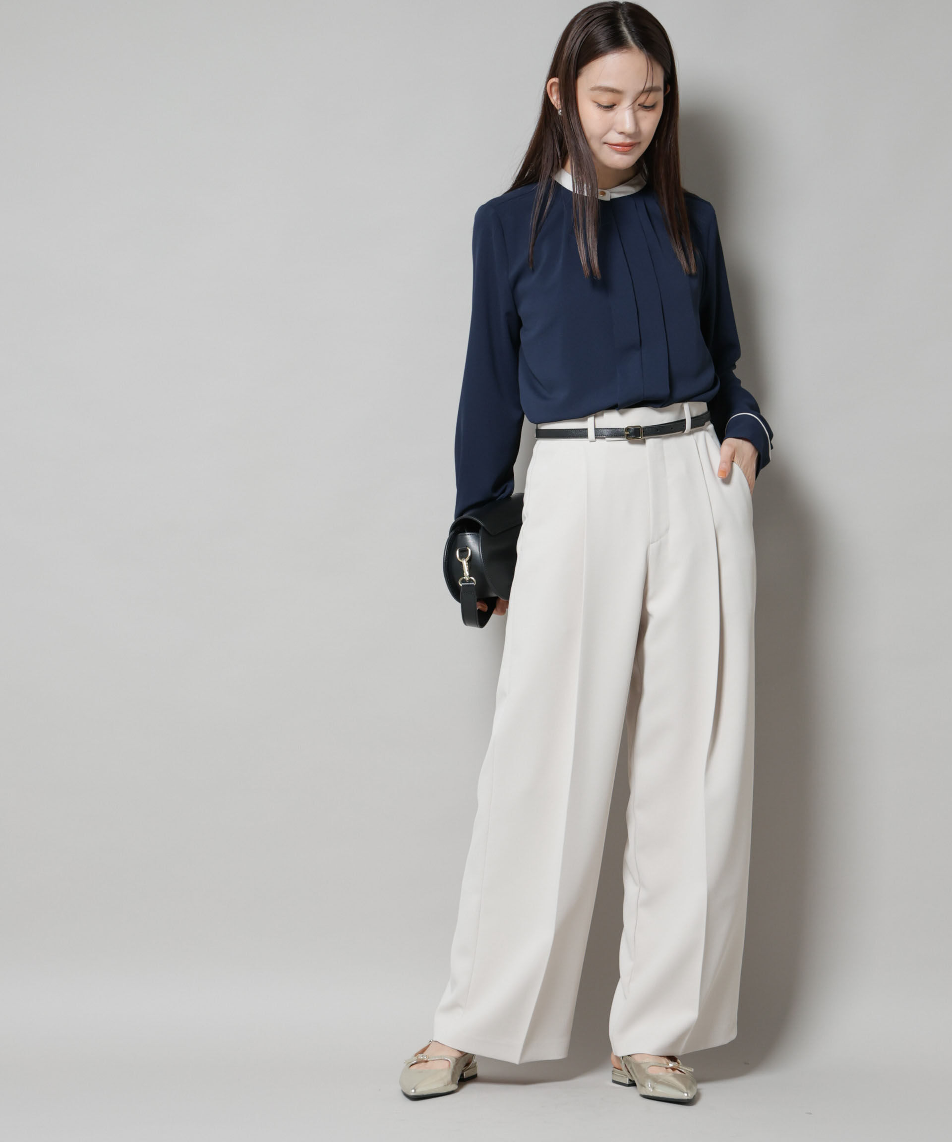 nano･universe「スタンドバイカラータックブラウス」|シャツ・ブラウス|