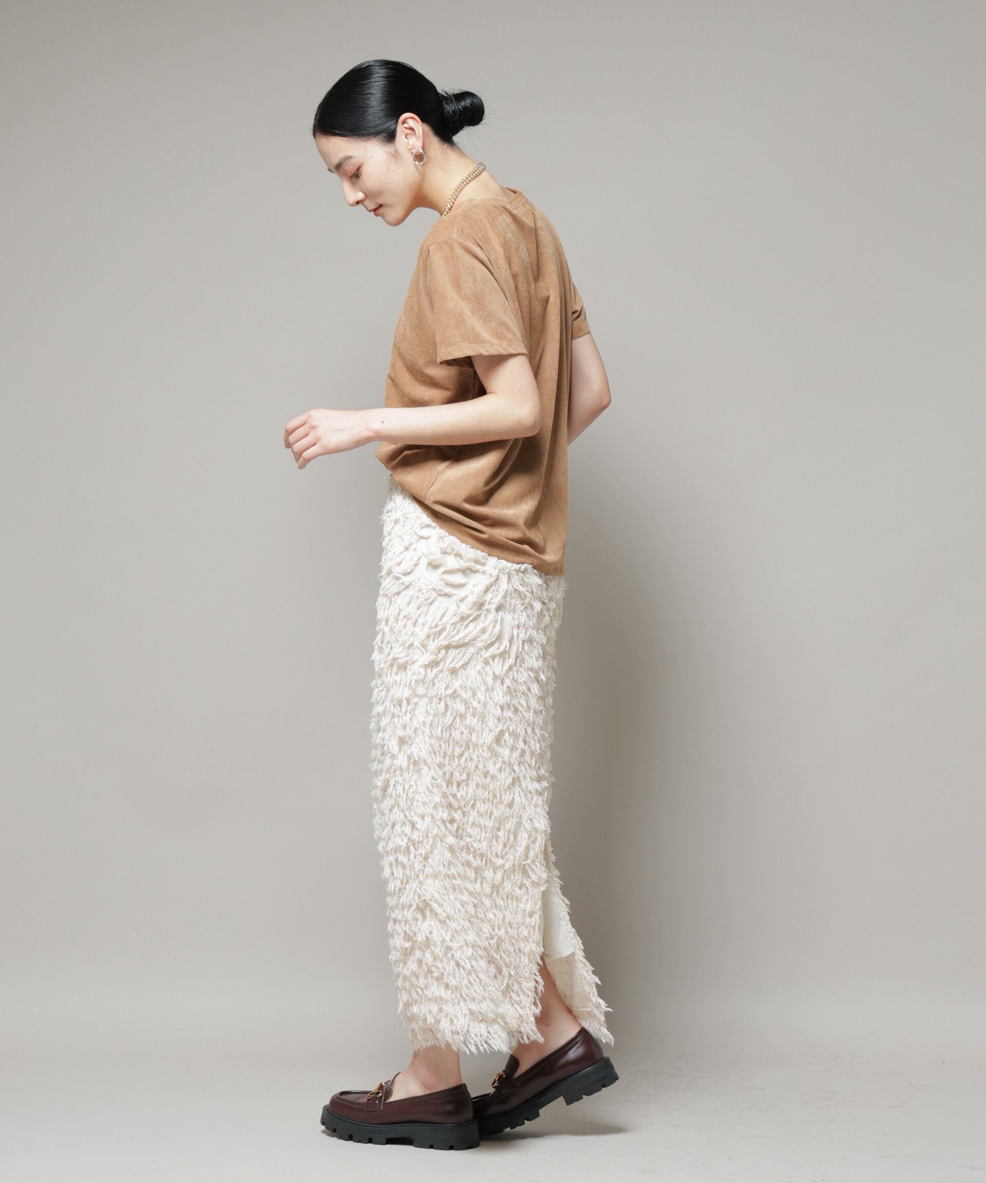 nano･universe「フェイクスエードTシャツ」|Tシャツ・カットソー|