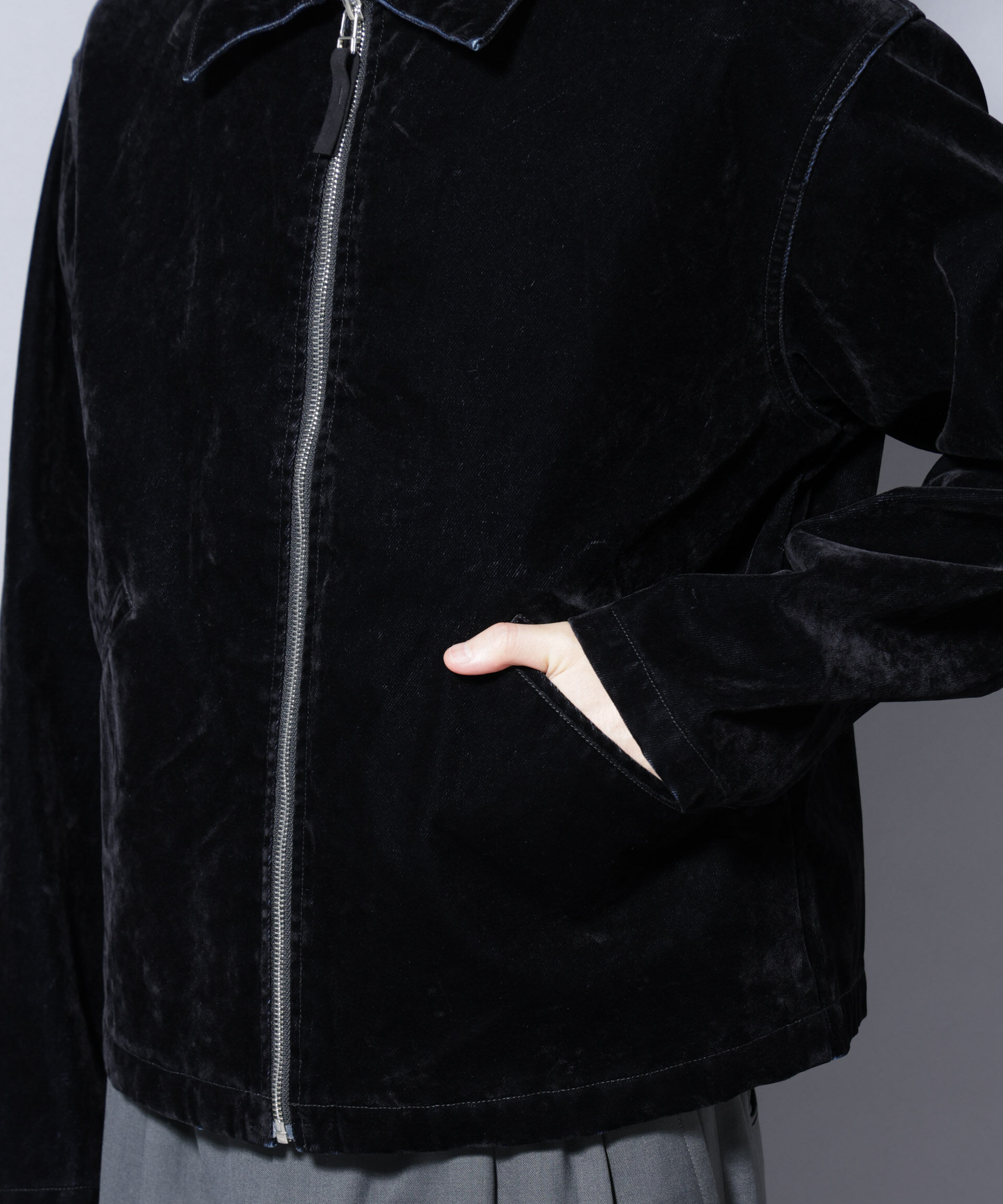 nano･universe「フロッキーデニム スポーツジャケット」|ブルゾン・スタジャン|