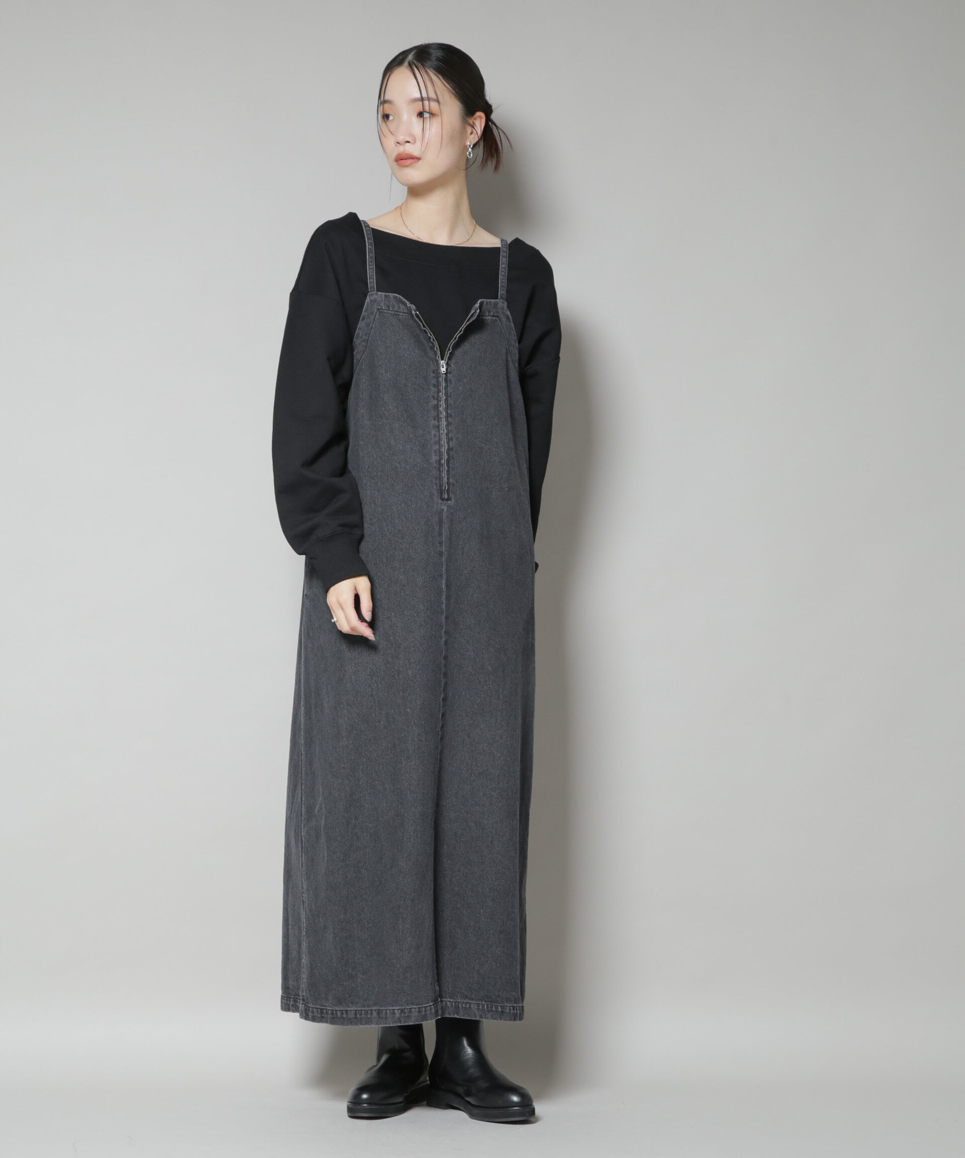 nano･universe「前後2wayデニムキャミソールワンピース」|ワンピース|