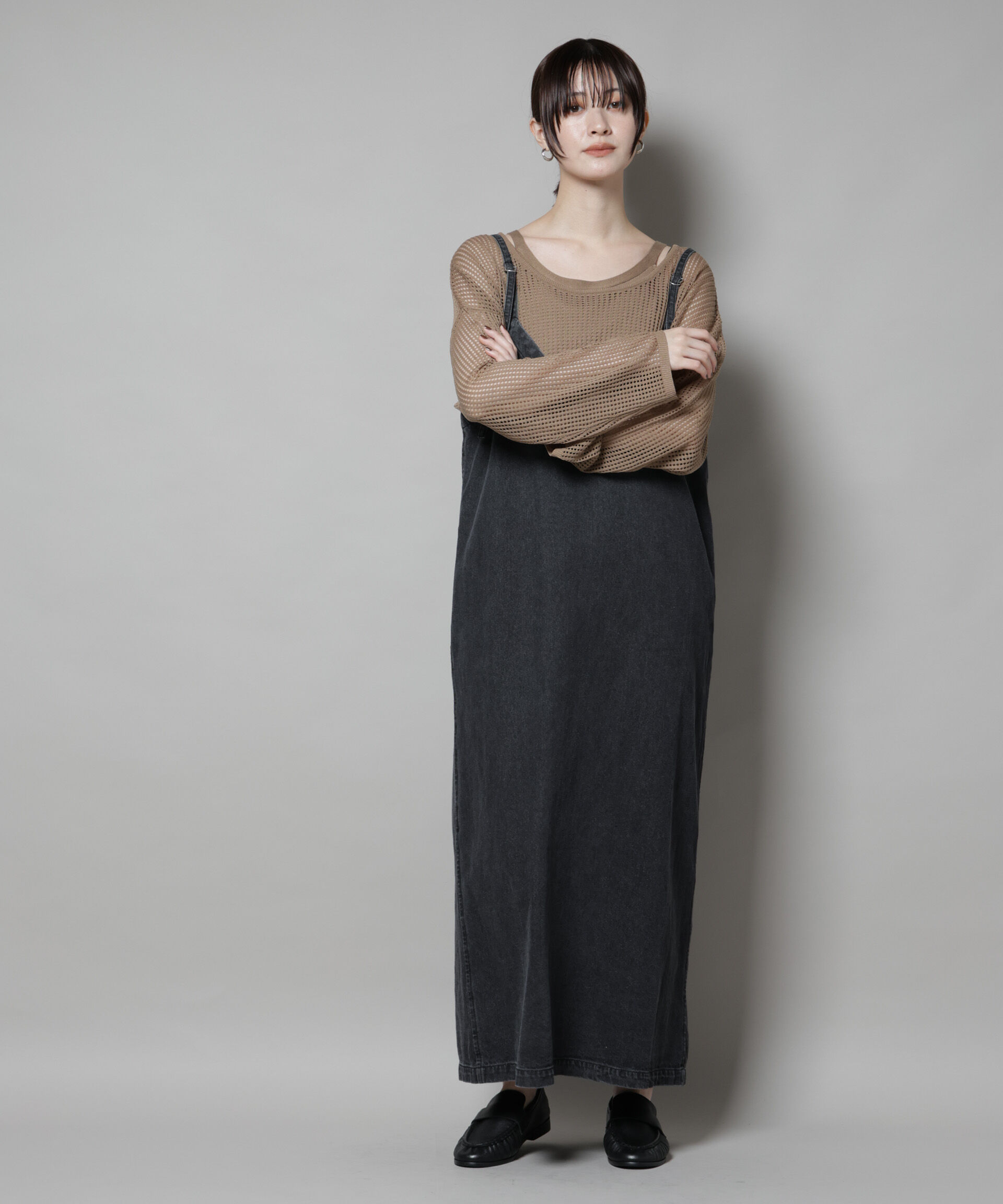 nano･universe「前後2wayデニムキャミソールワンピース」|ワンピース|