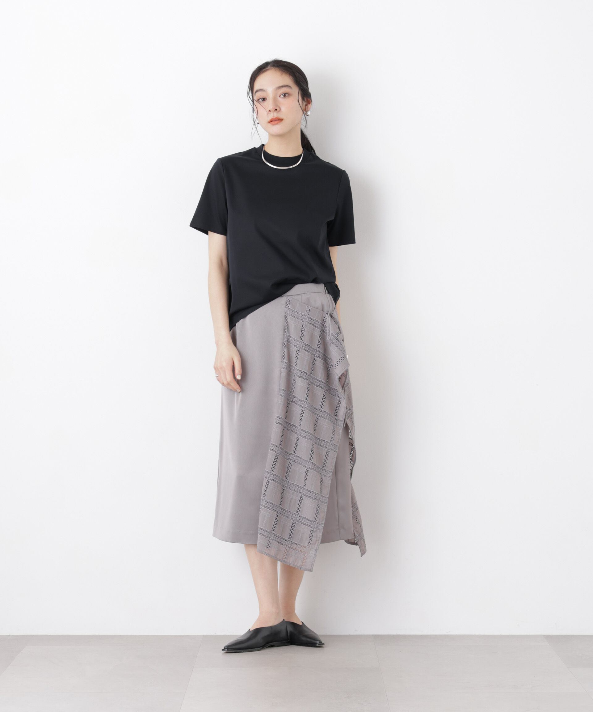 nano･universe「DressT/シルケットスムースモックネックTシャツ」|Tシャツ・カットソー|