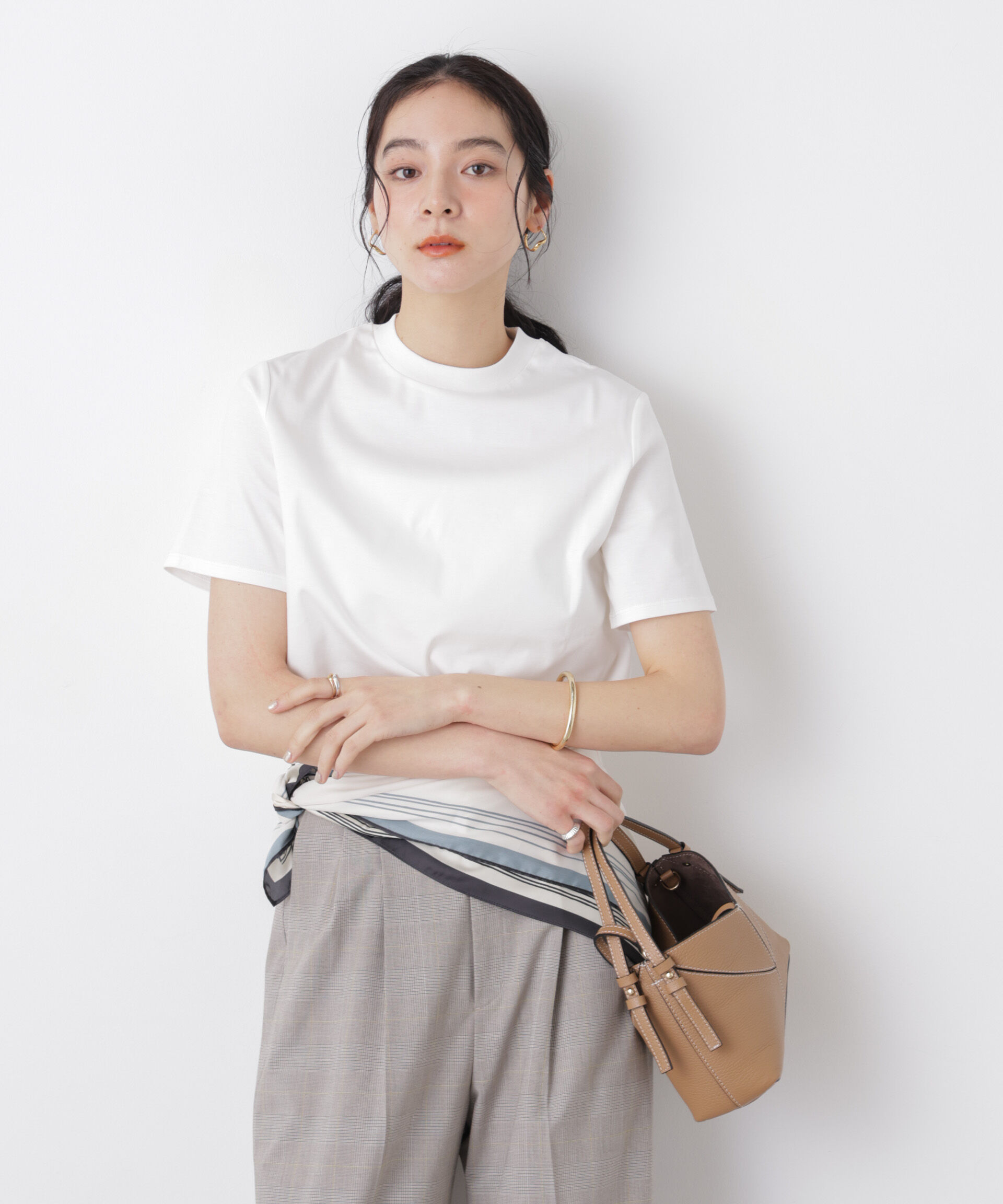 nano･universe「DressT/シルケットスムースモックネックTシャツ」|Tシャツ・カットソー|