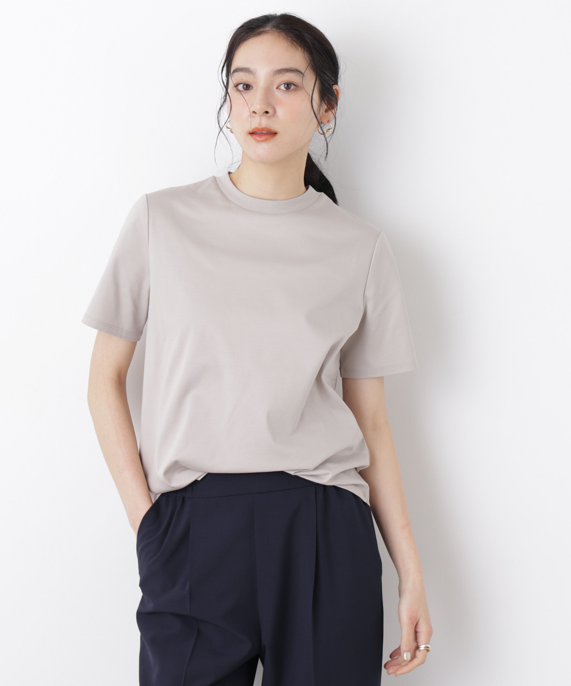 nano･universe「DressT/シルケットスムースモックネックTシャツ」|Tシャツ・カットソー|