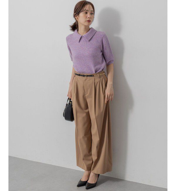 組曲「【加藤ローサさん着用 / 襟取り外し可】スパンコールヤーン 5分袖ニット」|ニット・セーター|