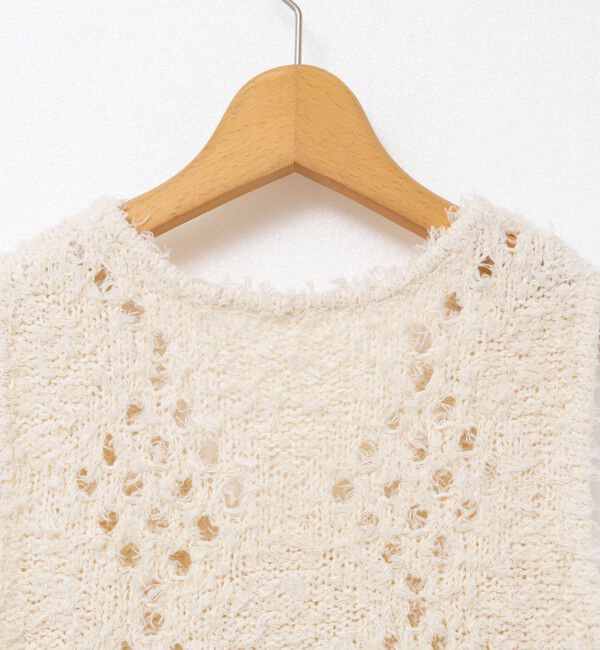 NOLLEY'S「《手洗い可能》カットフェザーヤーン透かし柄2WAYビスチェ」|ベスト・ジレ|