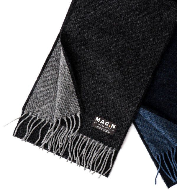 NOLLEY'S goodman「【MAC.N/マックエヌ】Lambswool Dual Scarf 25」|ストール|チャコールグレー