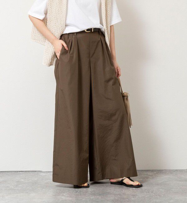 NOLLEY'S「ウォッシャブルエクセルテックタンブラー2タックワイドパンツ」|その他|ブラウン