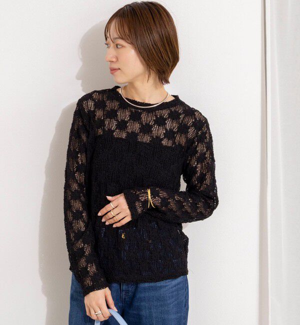 NOLLEY'S「ウォッシャブルレースロンT」|Tシャツ・カットソー|