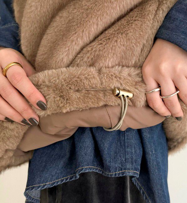 fredy emue「フェイクファーフードベスト」|ベスト・ジレ|