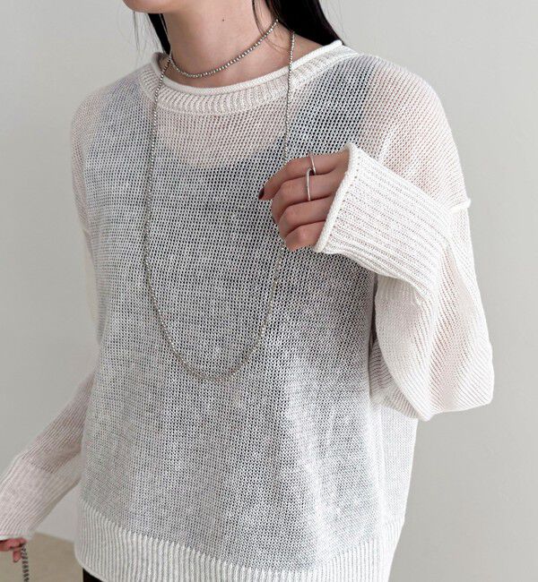fredy emue「LINEN100ニットプルオーバー」|ニット・セーター|オフホワイト