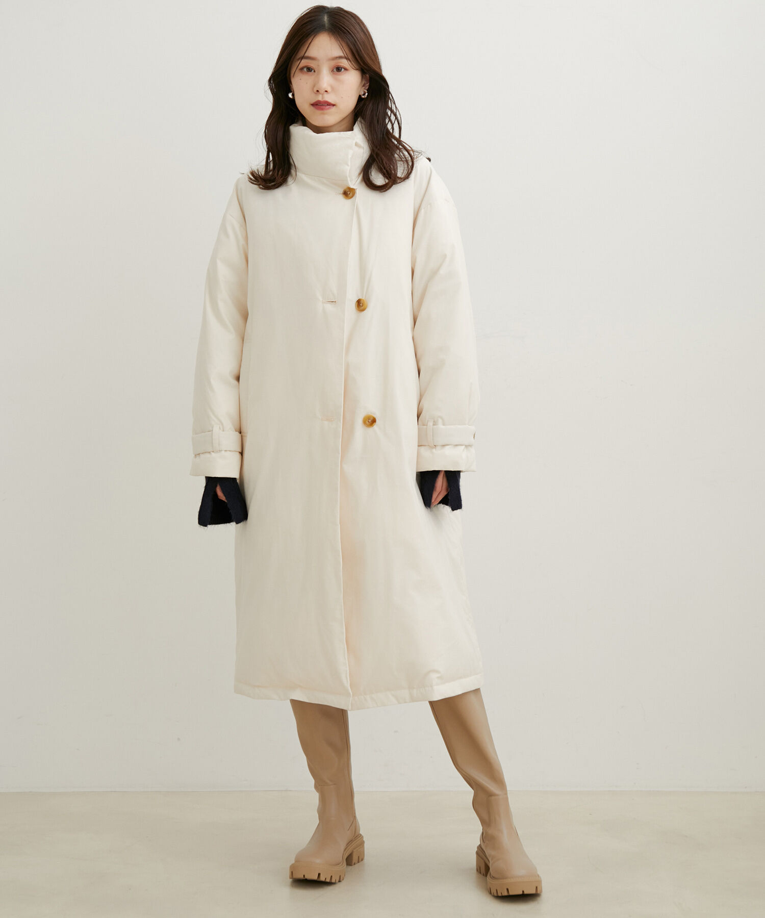 VIS「【保温機能綿】スタンドカラーパデットコート」|その他|