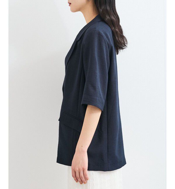 VIS「【美easy】ハーフスリーブジャケット/セットアップ対応・洗える」|テーラードジャケット|