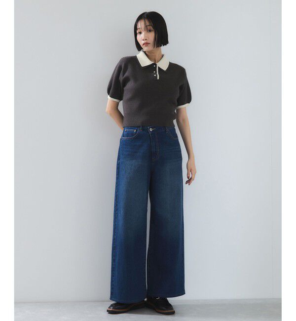 VIS「ダブルカラーポロトップス」|ポロシャツ|