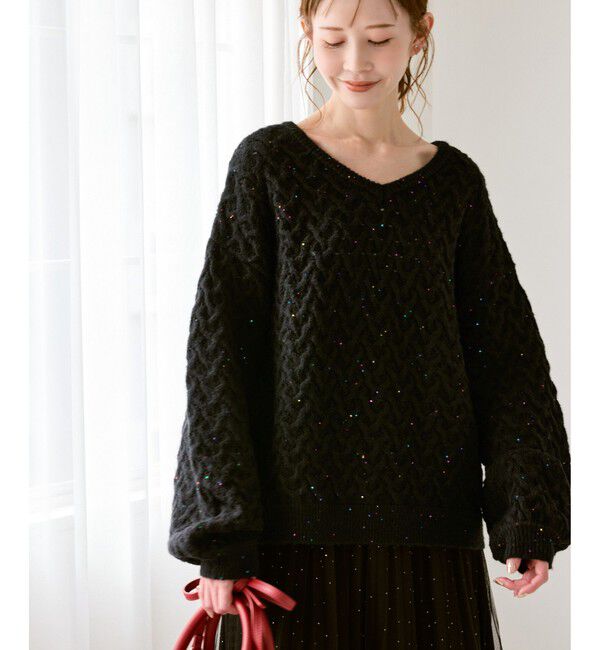 Rope&rsquo;Picnic「ミニフラワースパンコールニット」|ニット・セーター|