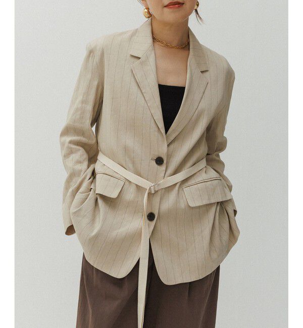 ADAM ET ROPE'「【EMOELLE】ドロストシャツジャケット」|テーラードジャケット|