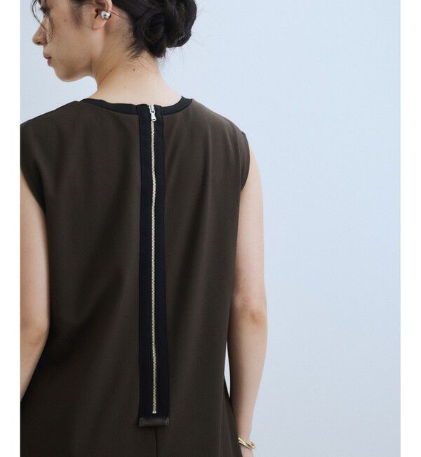 ADAM ET ROPE'「【WEB限定】バイカラーノースリーブワンピース」|ワンピース|