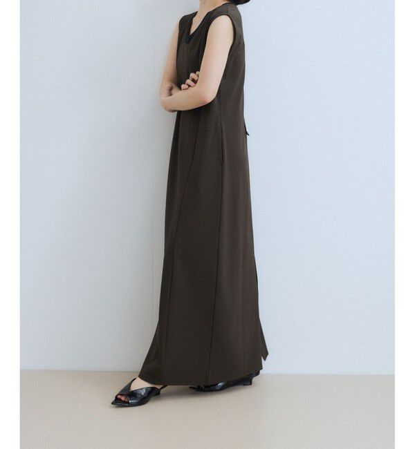 ADAM ET ROPE'「【WEB限定】バイカラーノースリーブワンピース」|ワンピース|