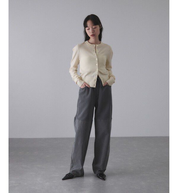 ADAM ET ROPE'「梳毛クルーネックカーディガンストールセット」|カーディガン|