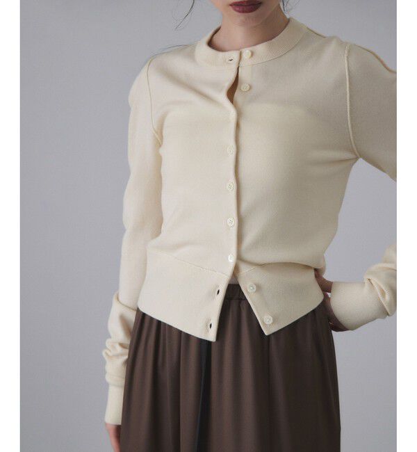 ADAM ET ROPE'「梳毛クルーネックカーディガンストールセット」|カーディガン|