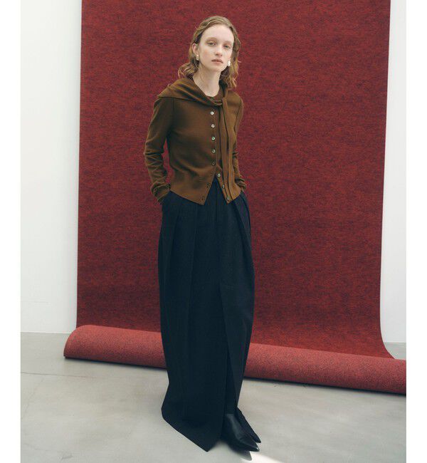 ADAM ET ROPE'「梳毛クルーネックカーディガンストールセット」|カーディガン|