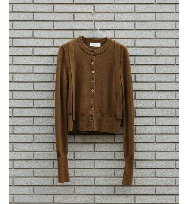 ADAM ET ROPE'「梳毛クルーネックカーディガンストールセット」|カーディガン|