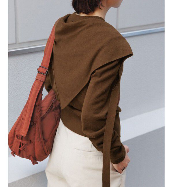 ADAM ET ROPE'「梳毛クルーネックカーディガンストールセット」|カーディガン|