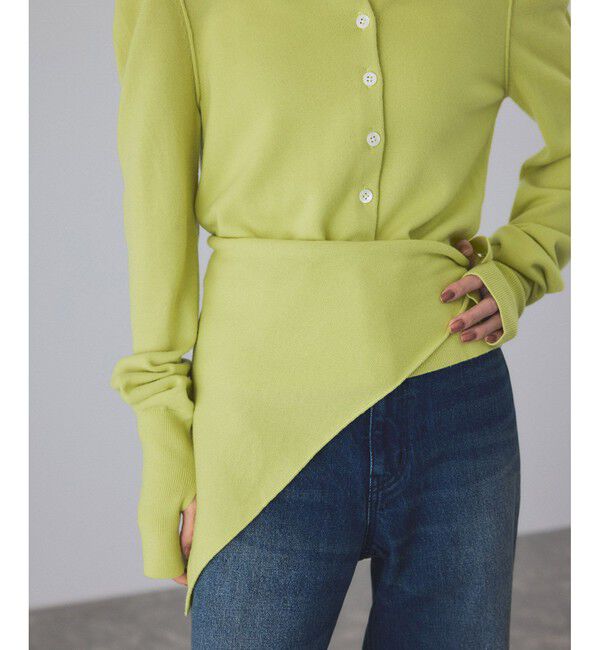 ADAM ET ROPE'「梳毛クルーネックカーディガンストールセット」|カーディガン|